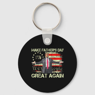 American Flag Trump Make Father's Day Great Again Keychain