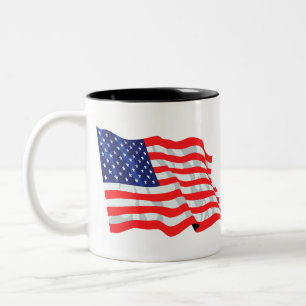 American flag Two-Tone coffee mug