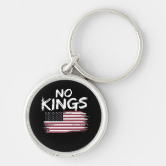 American Flag Upside Down Distress No Kings Long F Keychain