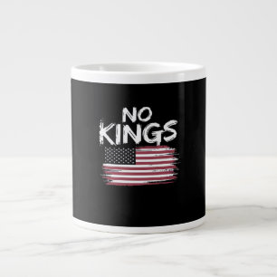 American Flag Upside Down Distress No Kings Long F Large Coffee Mug