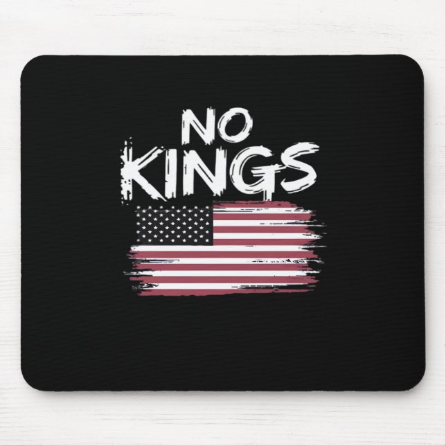 American Flag Upside Down Distress No Kings Long F Mouse Pad (Front)