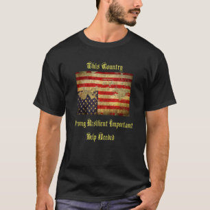 American Flag Upside Down Distressed T-Shirt