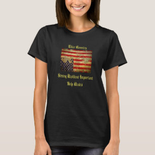American Flag Upside Down Distressed T-Shirt