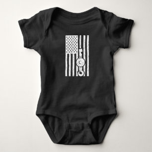 AMERICAN FLAG US FLAG Crane Operator Towing Truck Baby Bodysuit