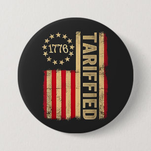 American Flag USA 1776 American Tarrifs 3 Inch Round Button