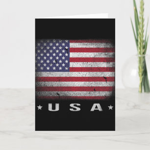 American Flag Usa 4th Of July Fourth 4 Card