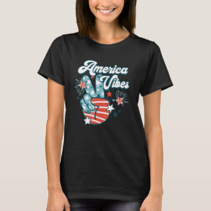 American Flag USA 4th of July Independence Day Pat T-Shirt