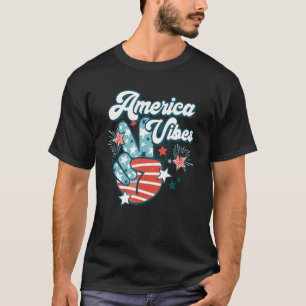 American Flag USA 4th of July Independence Day Pat T-Shirt