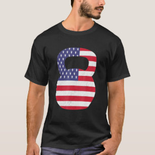 American Flag Usa 4th Of July Kettlebell Gym Worko T-Shirt