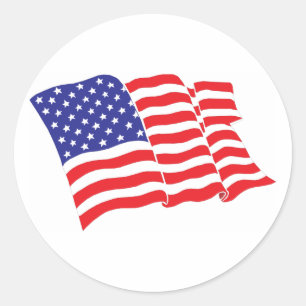 American-Flag USA Classic Round Sticker