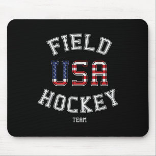 American Flag Usa Field Hockey Player Gift T-shirt Mouse Pad