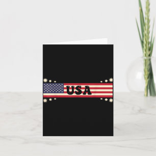 American Flag USA Flag Patriotic 4th of July Red Card