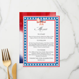 American Flag USA Flag Theme Menu Card