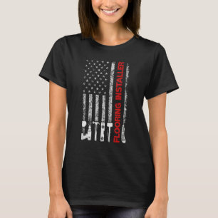 American Flag USA Flooring Installer T-Shirt