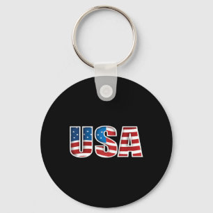 American Flag Usa Independence Day Shirt Women Men Keychain