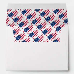 AMERICAN FLAG USA Map Outline Wedding Envelope