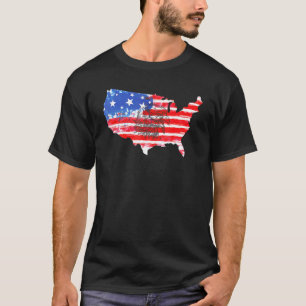 American Flag Usa Map United States Of America 4th T-Shirt