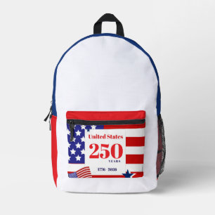 American Flag USA Patriotic 250th Celebration Printed Backpack