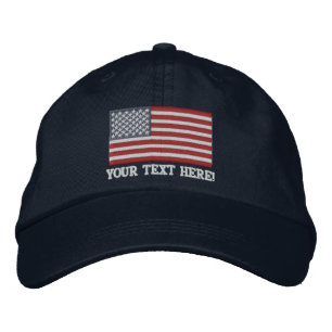 American Flag USA Personalize it! Large Embroidery Embroidered Hat