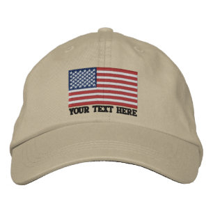 American Flag USA Personalize it! Large Embroidery Embroidered Hat