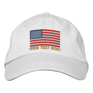 American Flag USA Personalize it! Large Embroidery Embroidered Hat