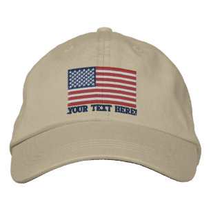 American Flag USA Personalize it! Large Embroidery Embroidered Hat