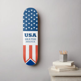 American Flag USA Personalized Patriotic Skateboard