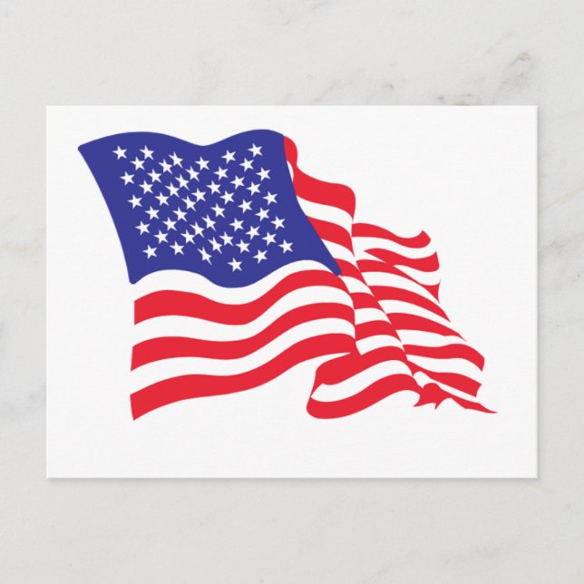 American Flag USA Postcard (Front)