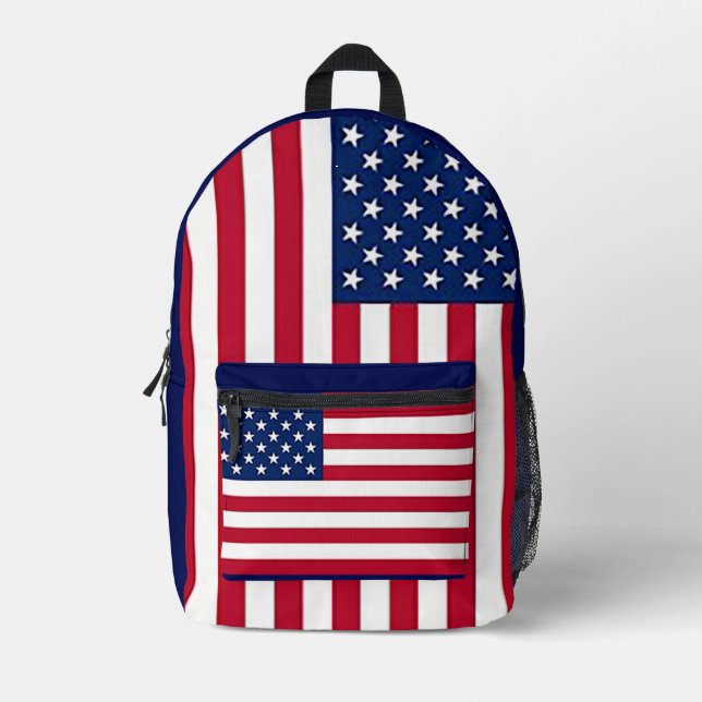 American flag USA  Printed Backpack (Front)