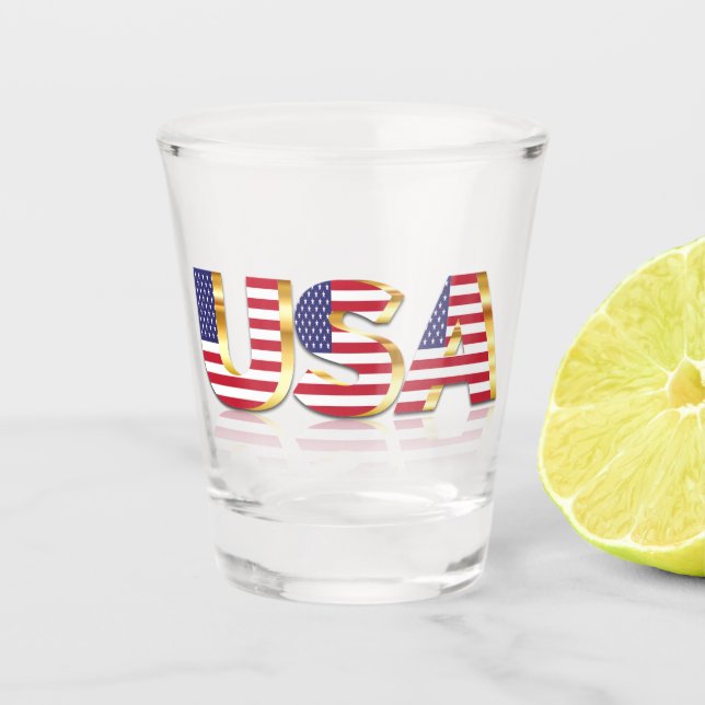 American Flag USA Shot Glas Glass (Front)