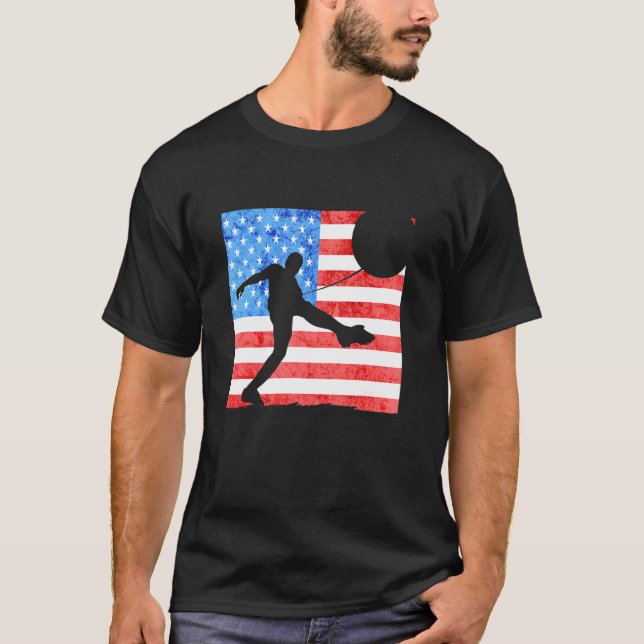 American Flag USA Soccer Player USA Flag American  T-Shirt (Front)
