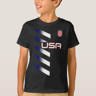 American Flag Usa Soccer Stars And Stripes Patch  T-Shirt