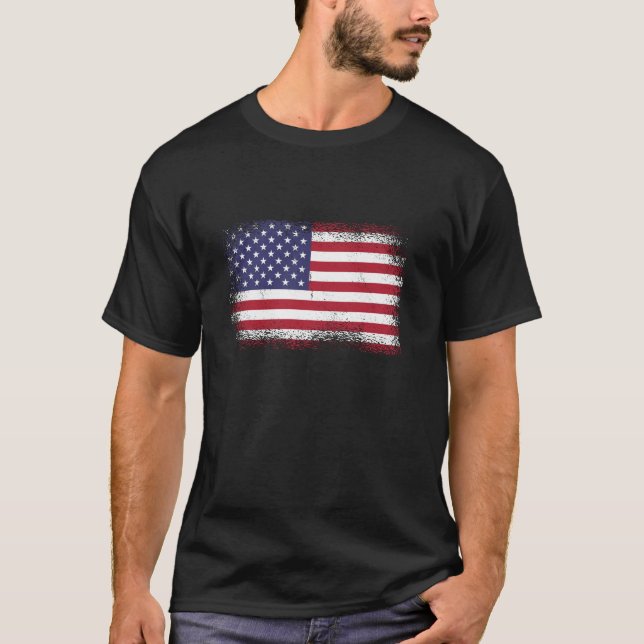 American Flag USA  T-Shirt (Front)