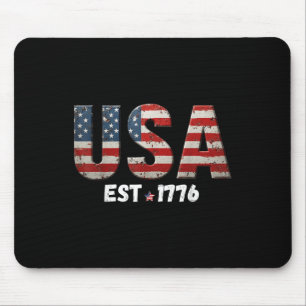 American Flag Usa United States Of America Us 4th  Mouse Pad