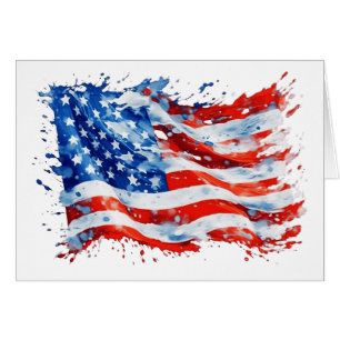 American Flag USA Watercolor 4th of July
