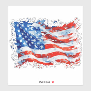 American Flag USA Watercolor 4th of July