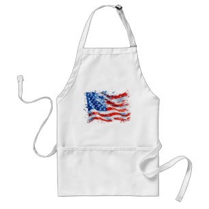 American Flag USA Watercolor 4th of July Standard Apron