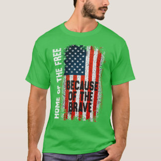 American Flag Veteran For Men Women Kids Home Of T T-Shirt