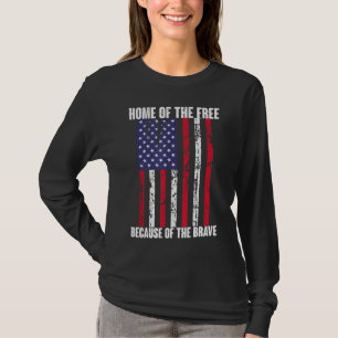 American Flag Veteran For Men Women Kids Home Of T T-Shirt