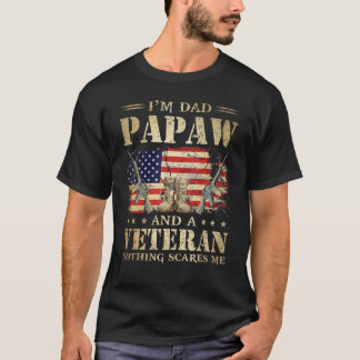 American Flag Veterans Day I'm A Dad Papaw And A V T-Shirt