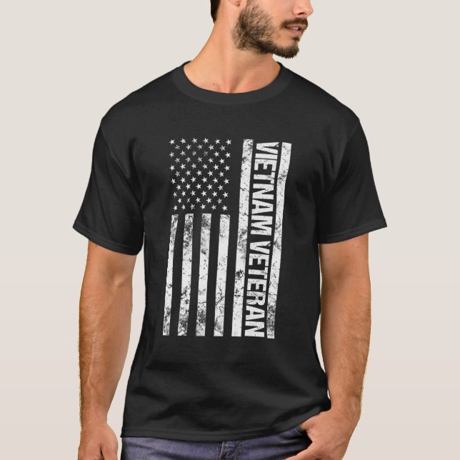 American Flag Vietnam Veteran T-Shirt (Front)