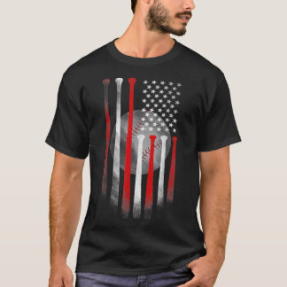 American Flag Vintage Baseball day T-Shirt