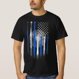 American Flag Vintage Baseball Flag Dad Mom Kid T-Shirt