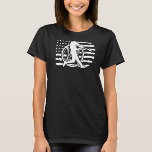 American Flag Vintage Baseball Flag   Dad Mom     T-Shirt