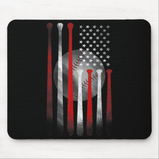 American Flag Vintage Baseball Flag Dad Mom Tee Mouse Pad