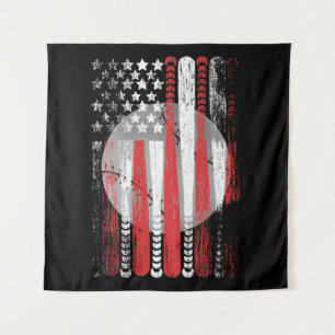 American Flag Vintage Baseball Flag Tapestry