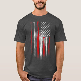 American Flag Vintage Baseball Flag TShirt Dad Mom
