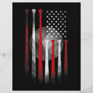 American Flag Vintage Baseball Letterhead