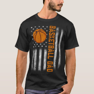 American Flag Vintage Basketball Flag Dad Father'S T-Shirt