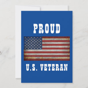 AMERICAN FLAG VINTAGE CUSTOMIZED   INVITATION